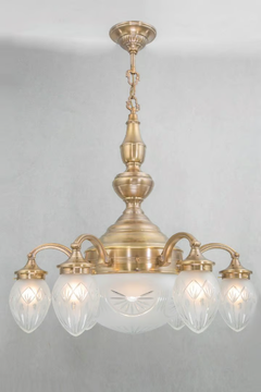 BRATISLAVA 6 - Handmade brass chandelier by Patinas Lighting - view 3